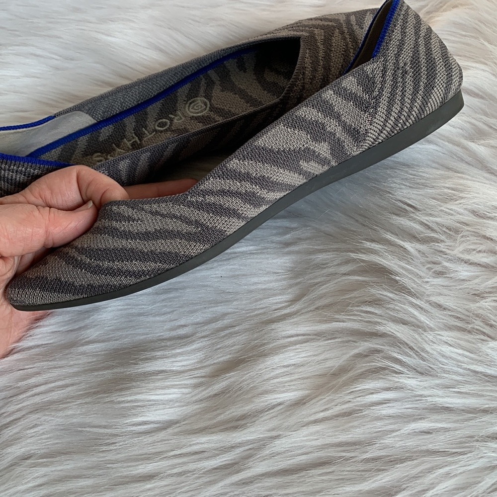 ROTHY'S Zebra Grey Flat Point Shoes | US 7.5 - Picture 10 of 13